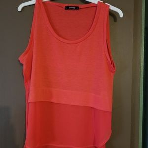 Orange top sheer back...